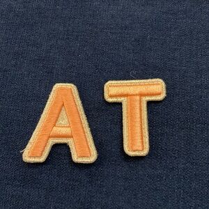 Stoney Clover Lane peach rolled embroidery letters